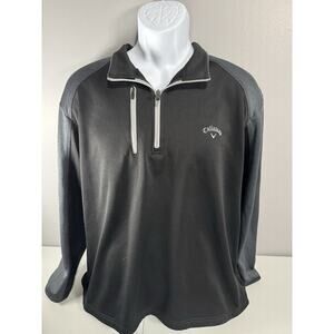 Callaway Golf 1/4 Zip Pullover XL Black Gray Stretch Performance Jacket